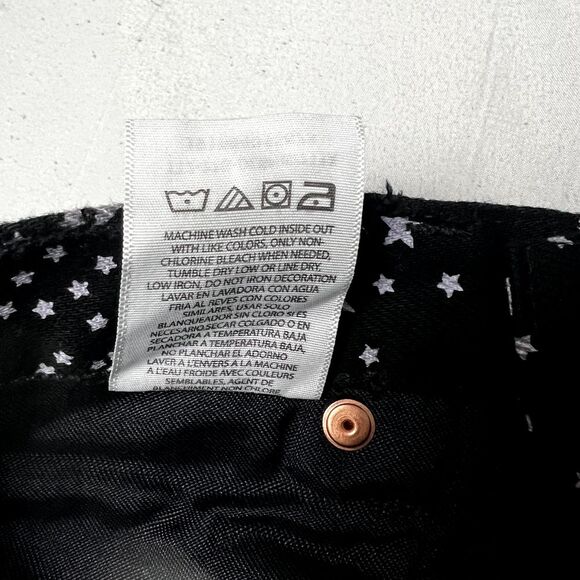 Free People Wrangler Star Print Wide Flare Jeans Western Corduroy Pockets 28x32 - Picture 7 of 13